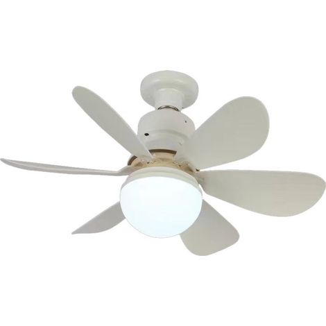 Ventilateur de plafond avec éclairage (Culot E26/E27) — Pales amovibles, débit d'air puissant, télécommande incluse et 3 vitesses — Idéal pour salon, cuisine, bureaux (Modèle multicolore) (1/4)