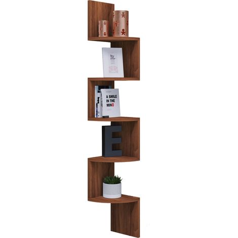 Mensola d'angolo di legno della mensola di deco della parete Mintis 123x20x20 - VCM