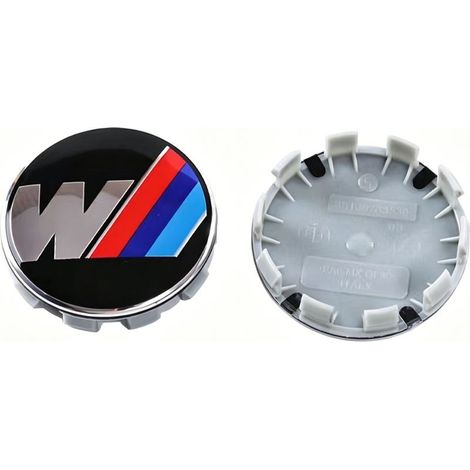 Lot de 4 Cache-Moyeux de Roue 68 mm Style M pour Série 1 3 5 7 X1 X3 X4 X5 X6, Centre de Jante Automobile, Enjoliveur de Moyeu, Accessoire de Roue 4 Pièces Noir (1/3)