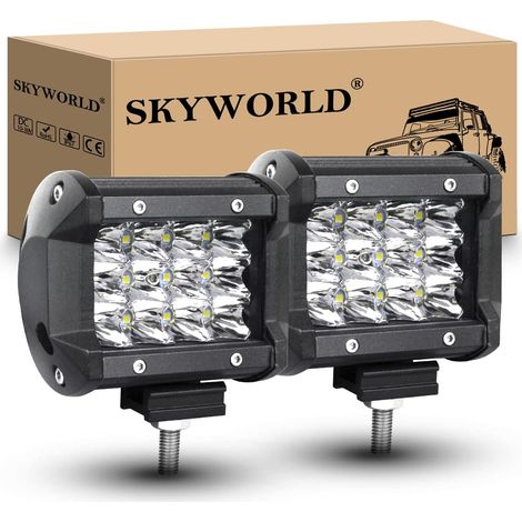 2Pcs 4 Pouces 10 cm 36W Phare de Travail led 12V 24V projecteur lumière Spot Feux de Travail Etanche IP67 Rampe de Phare led pour 4X4 Voiture Camion Tracteur SUV Bateau (1/5)