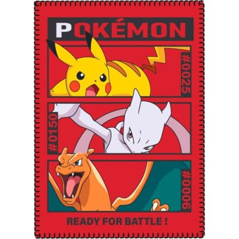 Plaid Pokémon - Prêt Pour La Bataille - Rouge (1/2)
