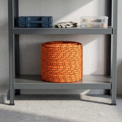 Corde utilitaire en polypropylène 8 mm x 50 m orange – Résistance à la rupture 420 kg, charge de travail 84 kg, flottante et résistante à l'eau salée (1/5)