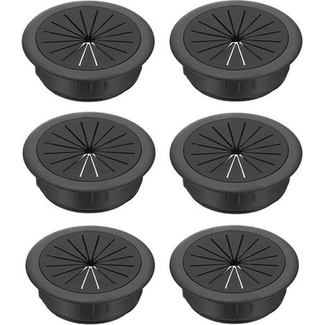 Juego de 6 prensaestopas, canaletas para cables de escritorio, gestión de cables para oficinas, prensaestopas de escritorio, para el hogar y la oficina, Ø60 mm (1/5)