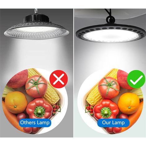 UFO 100W 6500K Industrielampe, hocheffiziente LED-Lampe für Werkstatt, Fassadenbeleuchtung CRI≥80, EU-Stecker, geringer Verbrauch, professioneller Einsatz. (1/5)