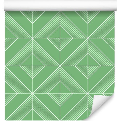 Carta da parati con rombi geometrici verdi, sfondo verde 50x1000 cm (1/5)
