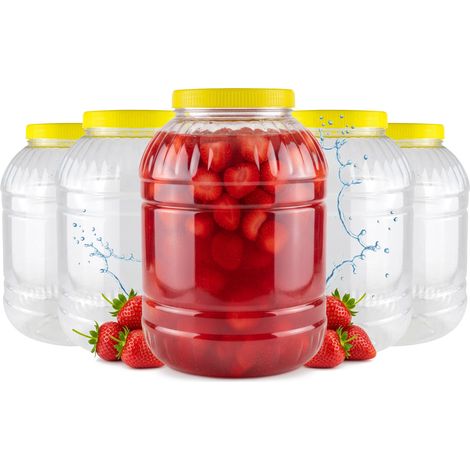 5x Behälter 5l Kunststoff Multifunktionale Gläser für Liköre Lebensmittel