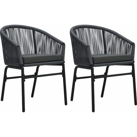 Chaises de jardin 2 pcs Anthracite Rotin PVC (1/5)