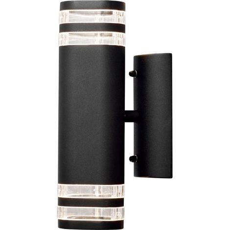Konstsmide Modena Applique murale extérieure moderne Up Down Twin Ring Double Noir, Transparent, IP44 (1/3)