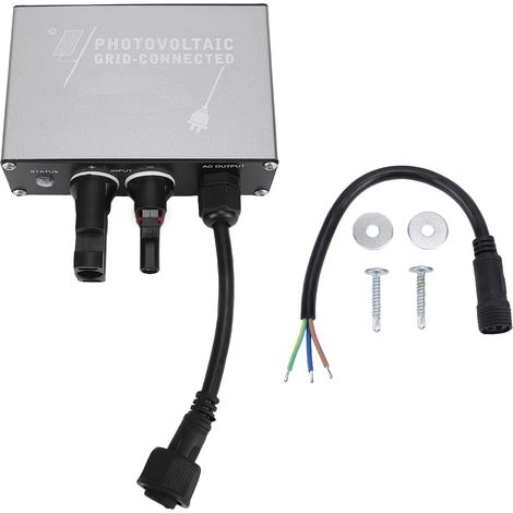 Onduleur Solaire 200W, Entrée DC 10 V à 30 V Onduleur Micro à Onde Sinusoïdale Pure Sortie CA 180 V à 265 V, MPPT à 99%, Étanche IP45 pour Centrale PV à Balcon, Camping-Cars, Camions (1/5)