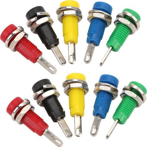 J.40003 prise de panneau 2mm 5 couleurs 30Vac-60Vdc/Maximum.10A prise banane avec lame à ressort pour onduleurs navires (1/5)