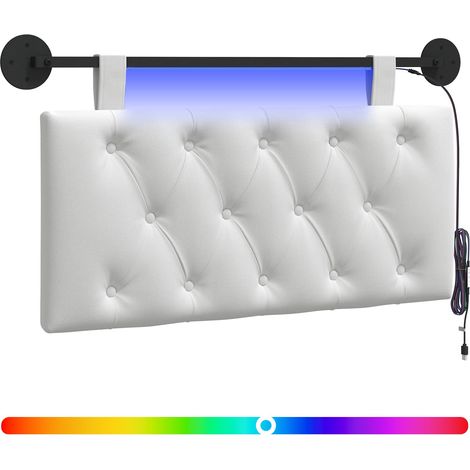 Maison Exclusive - Testiera sospesa Con luce LED Bianco Tessuto (1/5)
