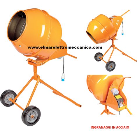 LEPORIS BETON MIX 140 Betoniera ribaltabile a cariola 110 lt MONOFASE