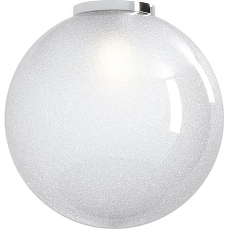 Plafoniera Contemp Glitter Metallo Cromo Vetro Soffiato Trasp 1 Luce E27 40Cm (1/2)