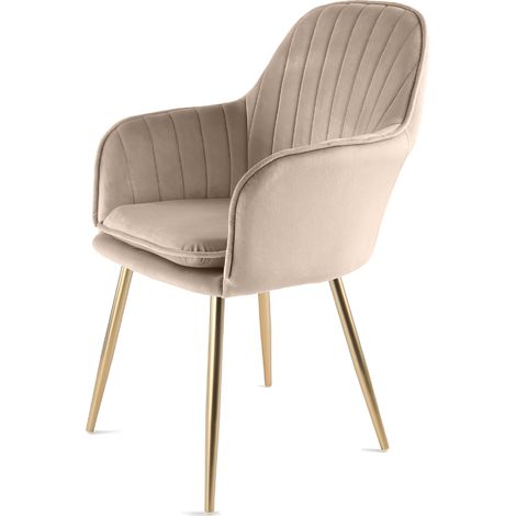Genesis MUSE Chair in Velvet Fabric - Taupe (1/5)
