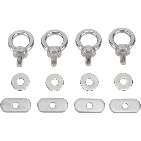 Support de fixation en acier inoxydable avec œillet et joint pour corde élastique de kayak ou de bateau (1/5)