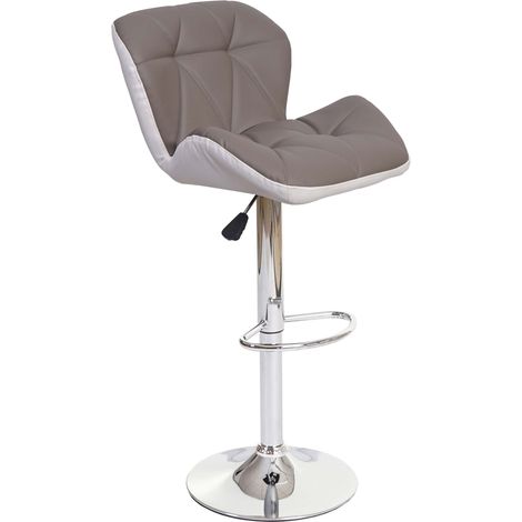 Taburete de bar silla alta regulable en altura estructura de acero cromado sintético gris topo 040005263
