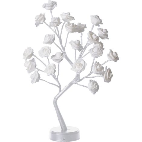Kayannuo Valentinstag-Sonderangebot: Rosenblüten-Tischleuchte in Baumform, 24 LEDs, Bonsai-Licht, batterie-/USB-betrieben, geeignet für Heim- und Partydekorationen