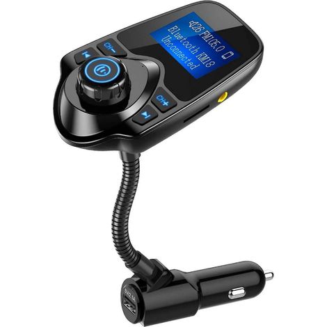 Kabelloser Bluetooth-FM-Transmitter für Autos, Radioadapter mit 1,44-Zoll-Bildschirm, kompatibel mit TF/SD-Karte und USB-Zigarettenanzünder-Ladegerät für alle Smartphones.