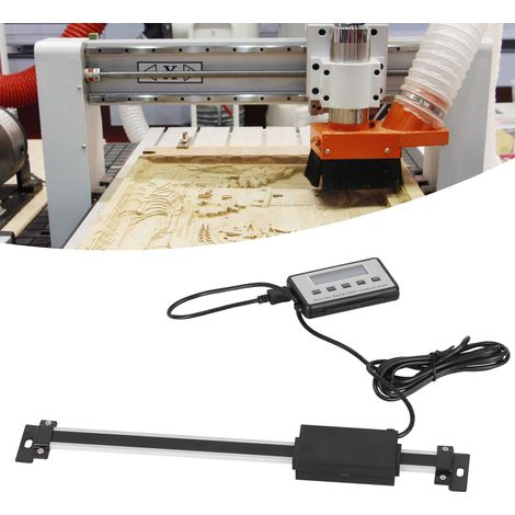 Quadratische, umgekehrte Graviermaschine, elektrische Holzfräsmaschine, Holzbearbeitung, multifunktionales digitales Lineal für horizontale und vertikale Anwendungen, 0–200 mm Werkzeugmaschinen-Wegsen (1/5)