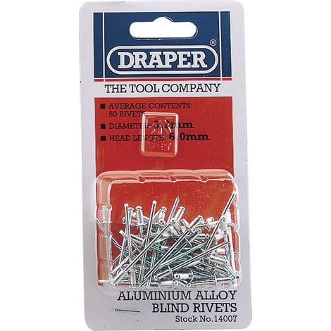 Draper 50-Pack 3.2mm x 5.2mm Blind Rivets (Rivet Size: 3.2x5.2mm, 50 Pieces per Card) Model 14007 (1/5)