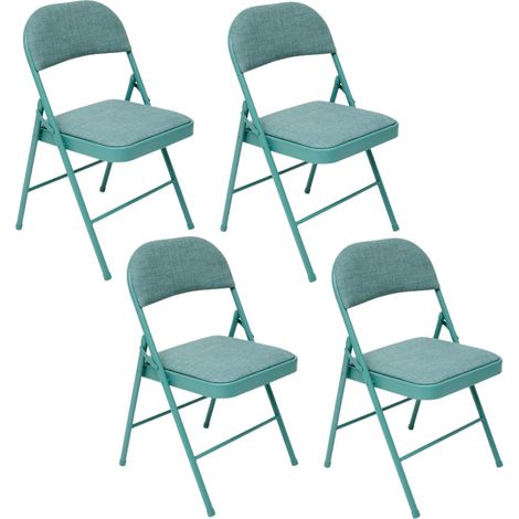 Lot de 4 chaises pliantes en tissu chiné FLEXY (1/5)