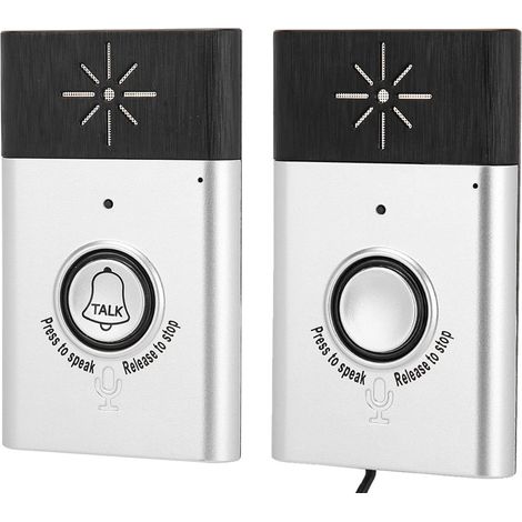 Sonnette sans Fil, Mini Interphone Vocal Portable 2,4 GHz, Systme D'interphone sans Fil, Installation Facile, Sonnette sans Fil pour la Scurit du Bureau Domicile (1/5)