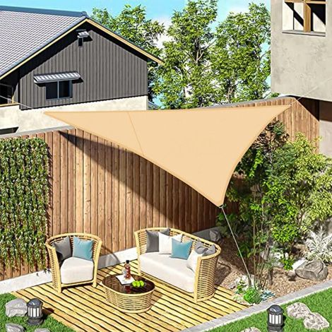 Dreieckiges Sonnensegel 4x4x4m, wasserdicht, UV-Schutz, für Terrasse und Garten (1/4)