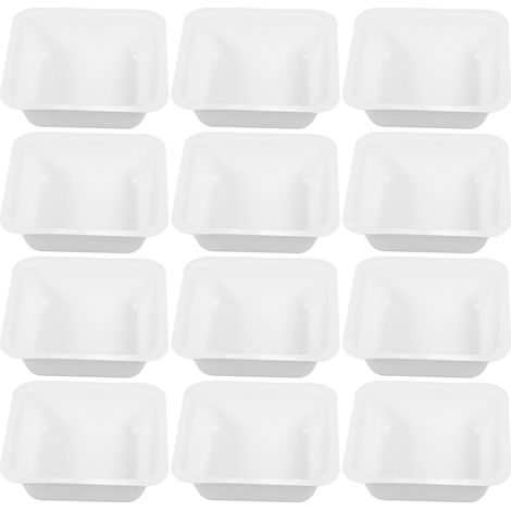 Plateaux de Pesée Carrés Lot de 20 Capacité Ample en Plastique Blanc Accessoire la Cuisine Rangement Fiable et Design Élégant pour Laboratoire pour Usage en Laboratoire ou Studio (1/5)
