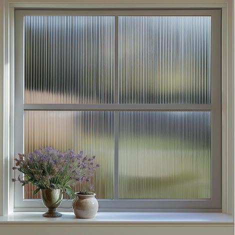 1 Film Fenetre Motif Roseau 60x200cm Gris Occultant Anti UV Electrostatique pour Maison Bureau
