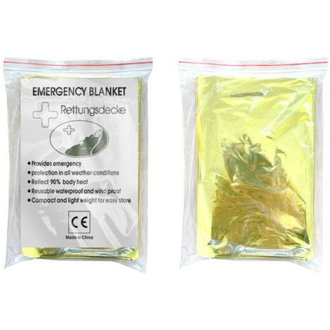 5-Piece Emergency Blanket Set, Gold and Silver Rescue Blanket, Disposable Portable Outdoor Emergency Blanket, 130 x 210 cm (1/4)