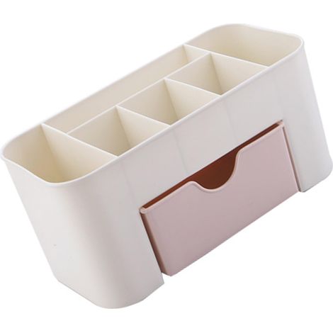 Organiseur de table pour bijoux, boîte de rangement pour coiffeuse pour cosmétiques en plastique avec tiroir et salle de bain spacieuse (1/5)