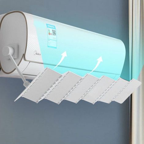 Déflecteur de vent de pare-brise de pare-brise soufflé anti-direct pour climatiseur pliable - longueur rétractable 18,2-97cm, blanc, 1pc (1/5)