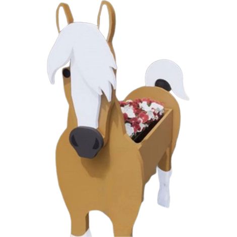 Maceta independiente, sin bordes, con forma de vaca, jardinera para exteriores, cabra, kit de montaje para decoración exterior, caballo 3424 (1/5)