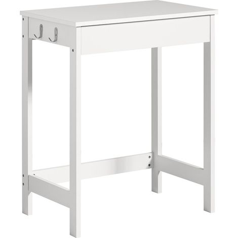 Sobuy – Table bureau enfant bois MDF L60 x P40 x H76 cm – 1 tiroir avec glissières métalliques – 2 crochets métalliques – FWT43W