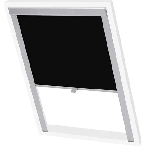 Estor enrollable opaco, alta capacidad de oscurecimiento, material metálico, negro. (1/2)