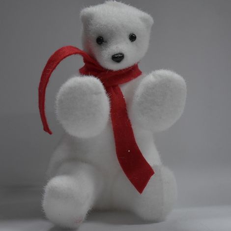 Orso con sciarpa da addobbi decorazioni per albero di natale natalizio 17 cm (1/5)