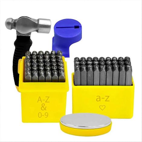 Metallstanzset – Set mit Buchstabenstempeln, Metallstempeln für die Schmuckherstellung, Lederarbeiten, Zahlen- und Buchstabenstanzset aus Stahl (1/5)