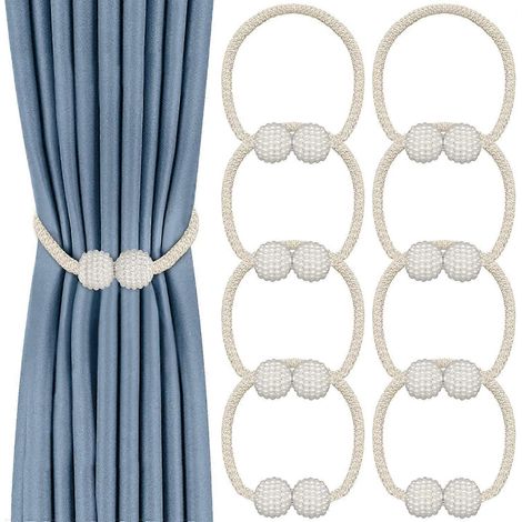 Embrasses décoratives faciles à utiliser : embrasses magnétiques ornées de perles pour fenêtres modernes (1/5)