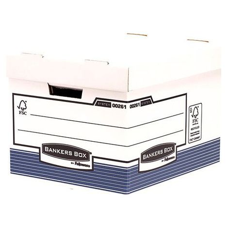 Caisse archives carton Bankers Box by Fellowes H 29,5 x L 40,1 x P 33,5 cm standard bleue - Lot de 10