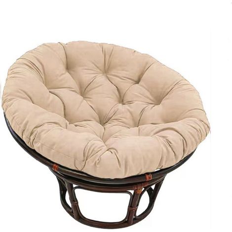 Cojín redondo para cuna individual, cojín colgante, cojín nido de pájaro, cojín para silla individual, color caqui. (1/5)