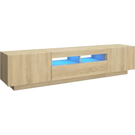 Maison Exclusive - TV-Schrank mit LED-Leuchten Sonoma-Eiche 180x3