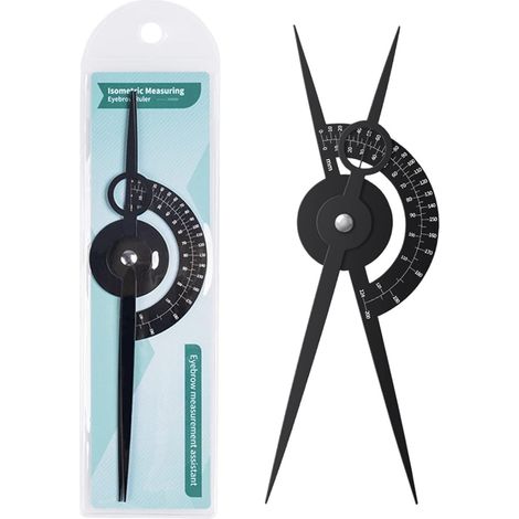 Gabarit de tatouage pour sourcils, gabarit de maquillage, guide des sourcils, outils de maquillage permanent, gabarit pour tatouage des sourcils et des lèvres, double échelle, gabarit coulissant (noir (1/5)
