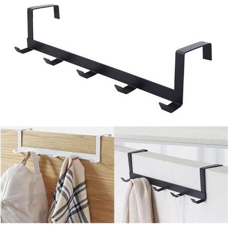 Door Coat Rack Hook 5 Hooks, Home Bathroom Organizer Rack Clothes Coat Hat Towel Hanger, for Coats Pants Hats Clothes Towel Rack (Color : B) (1/5)