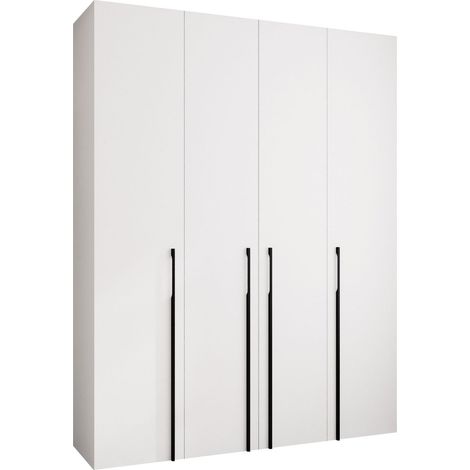 Armoire Hartford 570, Blanc, 246x190x42cm, Portes d'armoire: Avec des charnières, Nombre d'étagères: 12 (1/5)