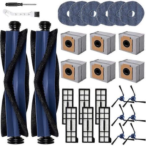 Kit de 28 pièces de rechange pour aspirateur robot Eufy X10 Pro Omni : brosses, filtres, lingettes de nettoyage et sacs. (1/5)