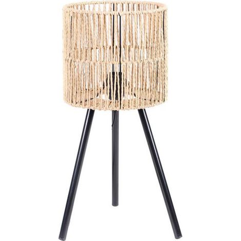 Lampe avec trépied " Tina" - Beige/Noir - D 22 x 48 cm - Livraison gratuite (1/2)