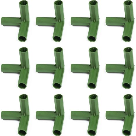 Fixe de jardin pour serre et pergola - Connecteur PP vert 11mm - 12 pièces pour plantes grimpantes (1/5)