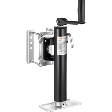 VEVOR Cric de Remorque a Boulon, Charge Dynamique 907 kg, Course 254 mm, avec Poignee, Plage Levage 265-515 mm, pour Remorque de Camping-car, Remorque a Chevaux, Remorque Utilitaire, Remorque de Yacht