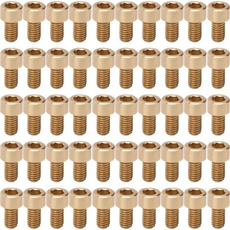 50 vis M6x10mm Vis à Six Pans Creux en Cuivre, Lot de Fixations Industrielles, Quincaillerie pour Boulons (1/5)
