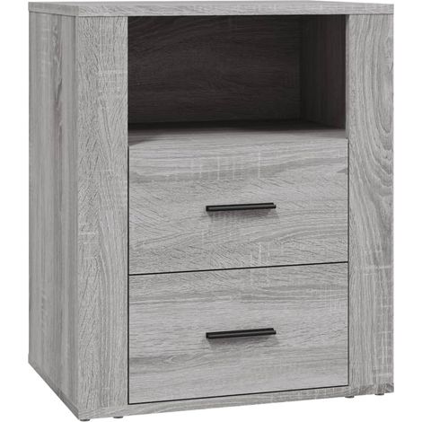 Maison Exclusive - Mesita de noche madera contrachapada gris Sono (1/5)
